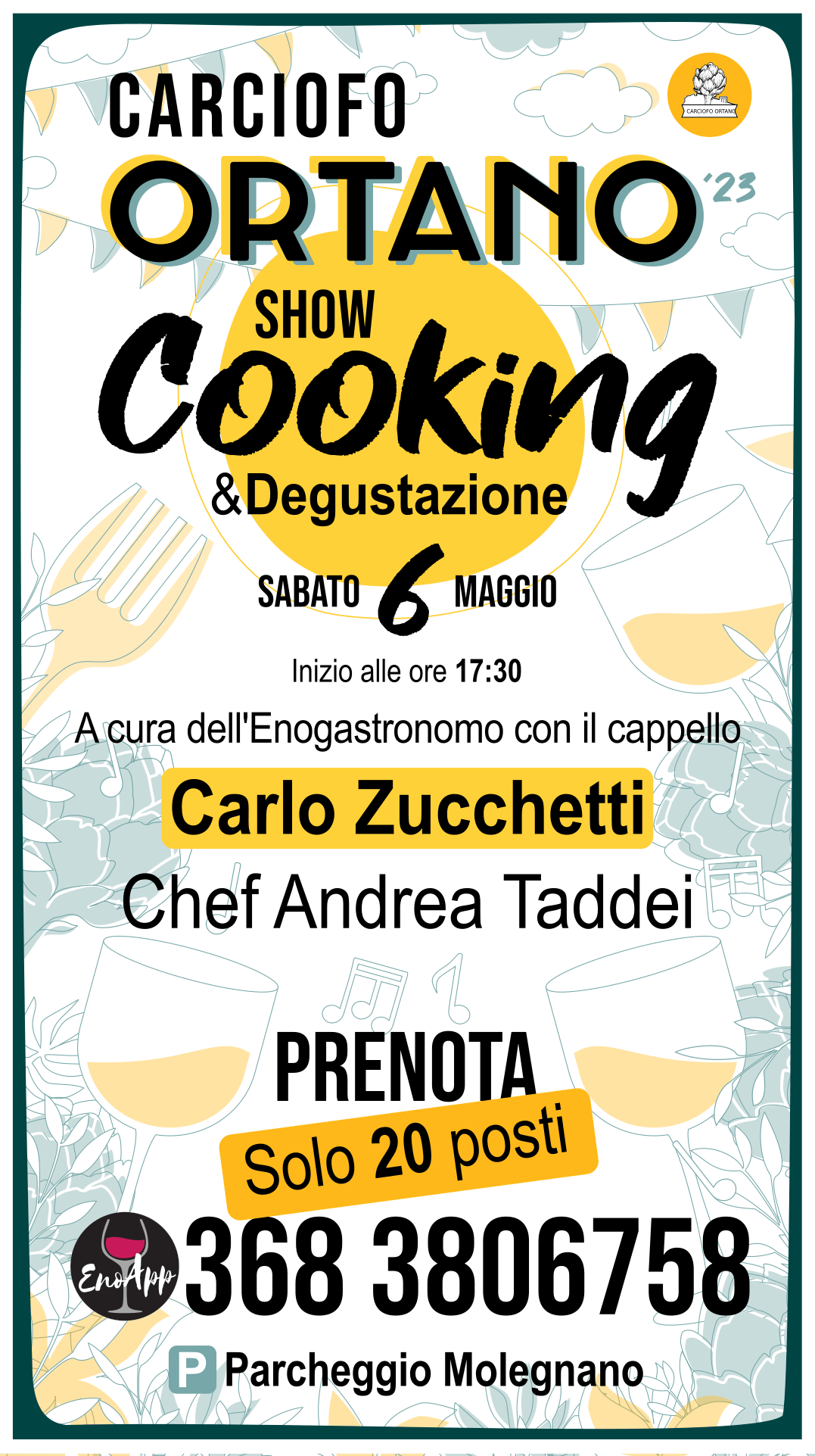 carciofo ortano fest. locandina show cooking con Carlo Zucchetti